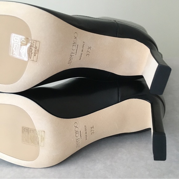 Jimmy Choo MAHESA 85 Square Heel Knee Hight Black Calf Leather Women’s B… - Picture 13 of 15